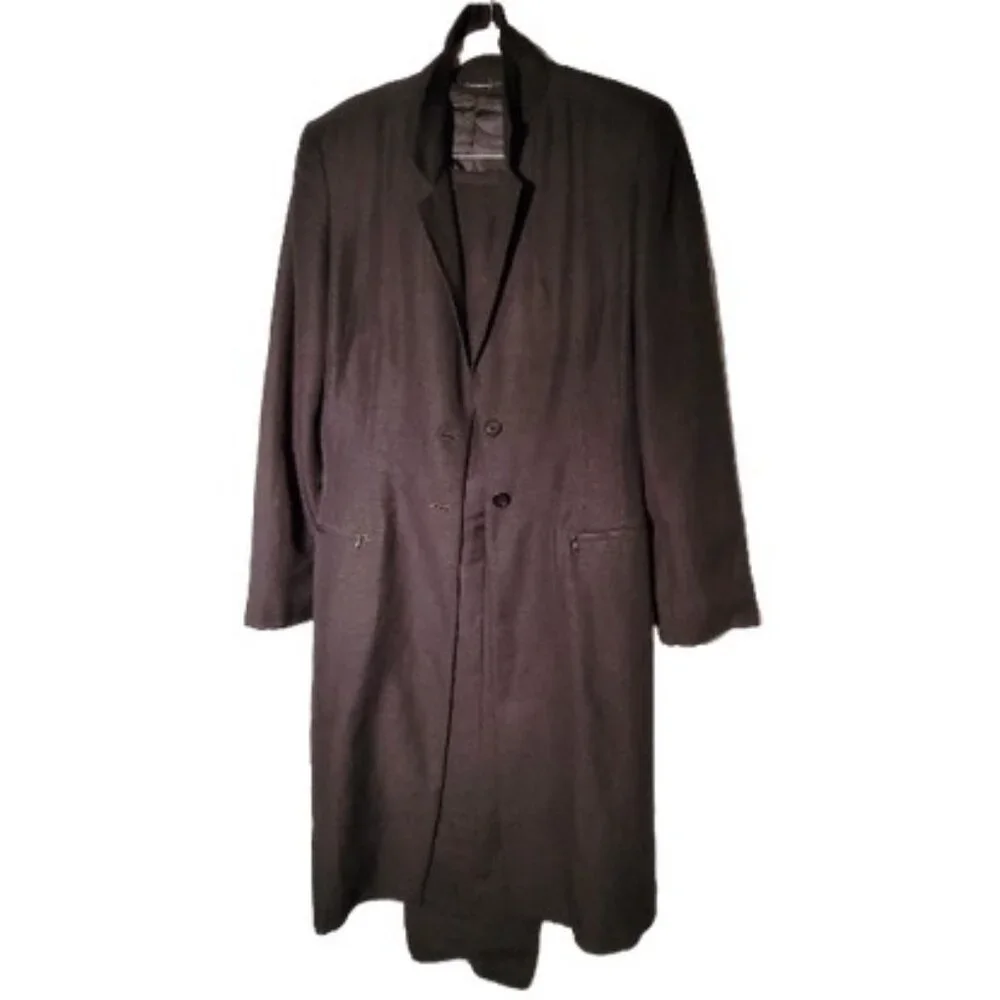 Harve' Bernard 2-Piece Lined Black Linen Pant Suit Size 10 - Picture 1 of 12